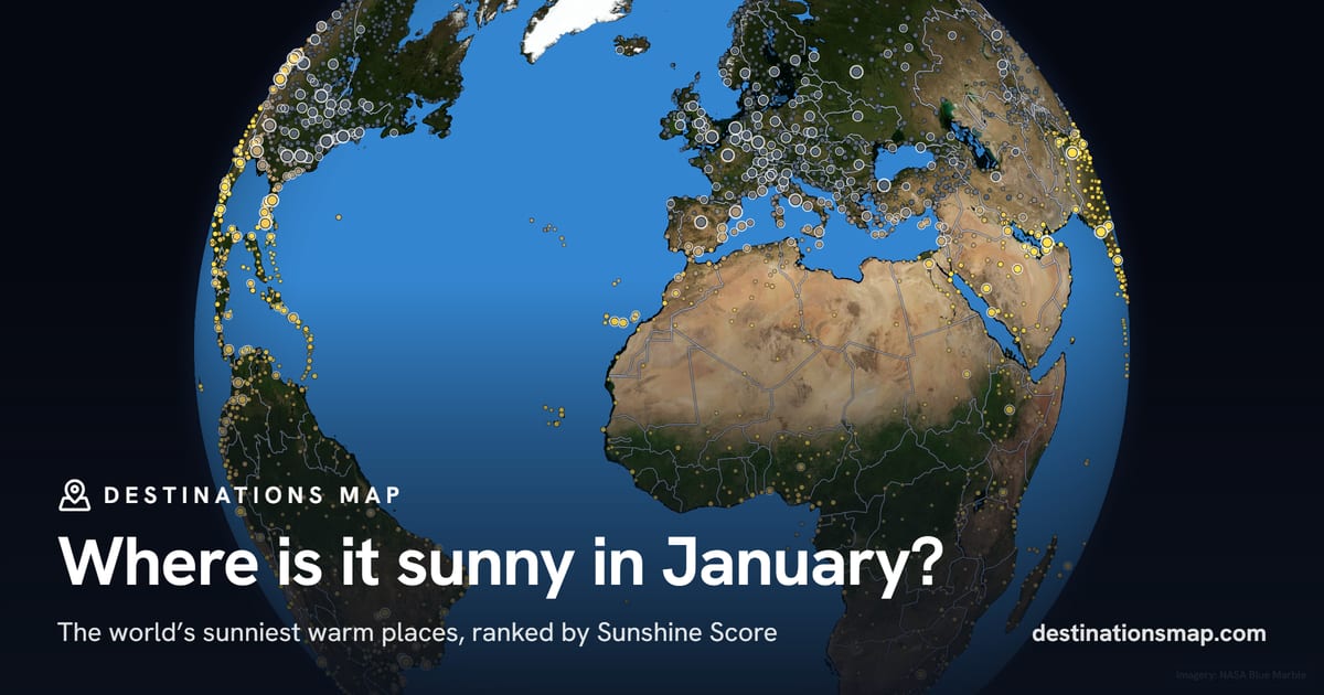 Destinations Map share card — January — winter sun
